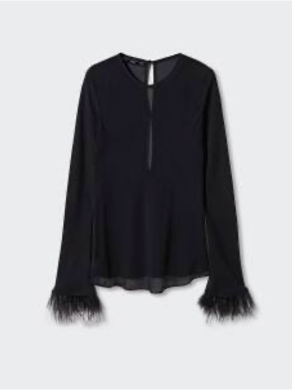 Mango blouse with feather detail